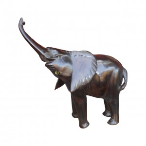 Ebony elephant with trunk up