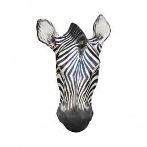 wooden zebra head 